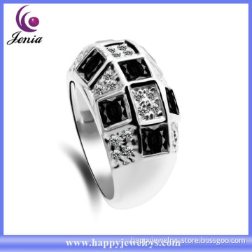 New model design hot selling black crystal gold plated engagement ring ( YWR2014794-3)